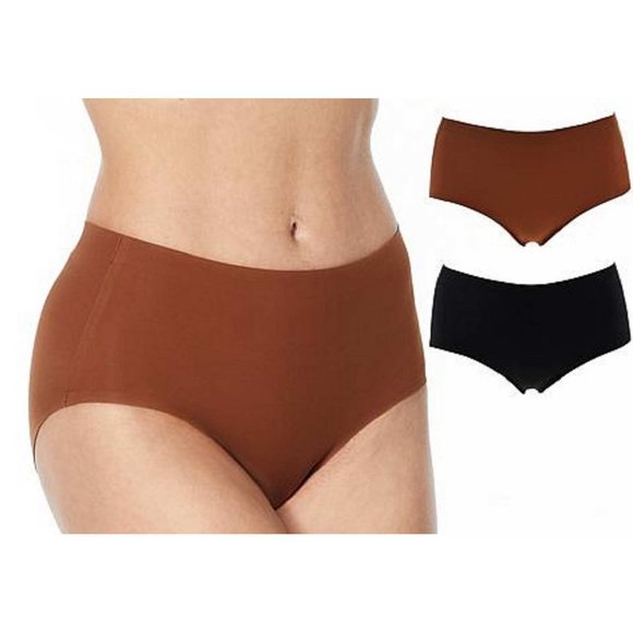 Rhonda Shear Soft Body Invisible Brief 2 Pack 3X - Picture 1 of 4